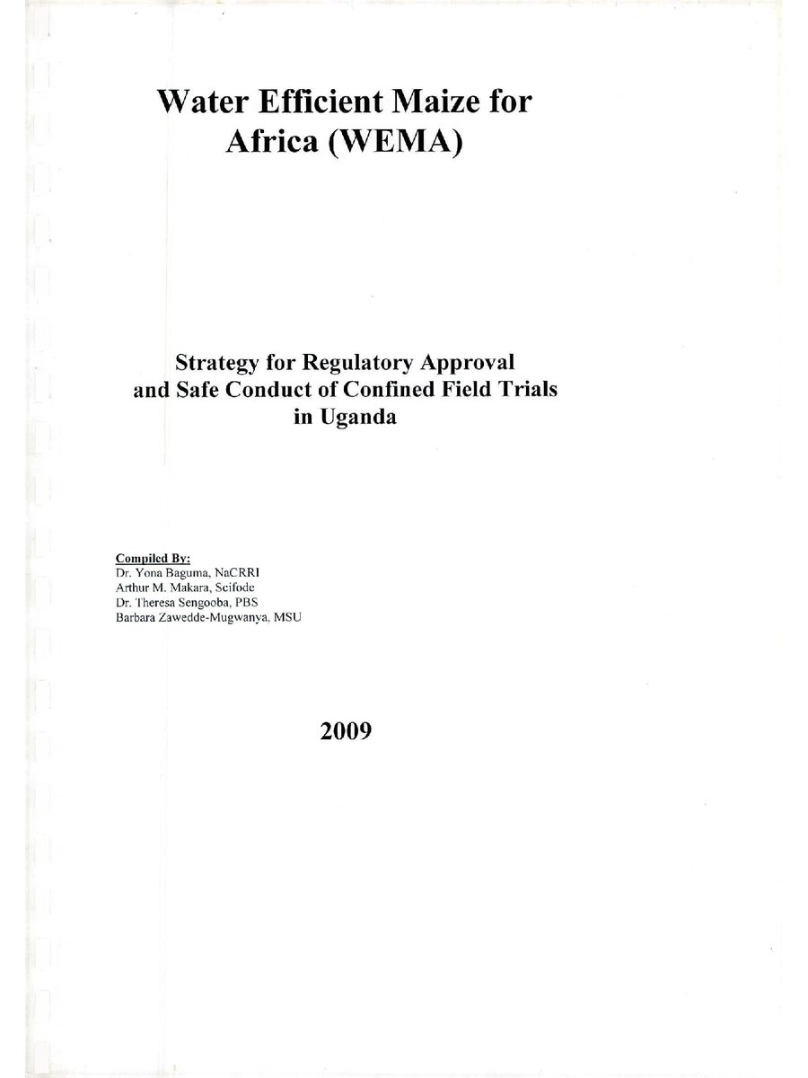 First page of Water Efficient Maize for  Africa (WEMA)