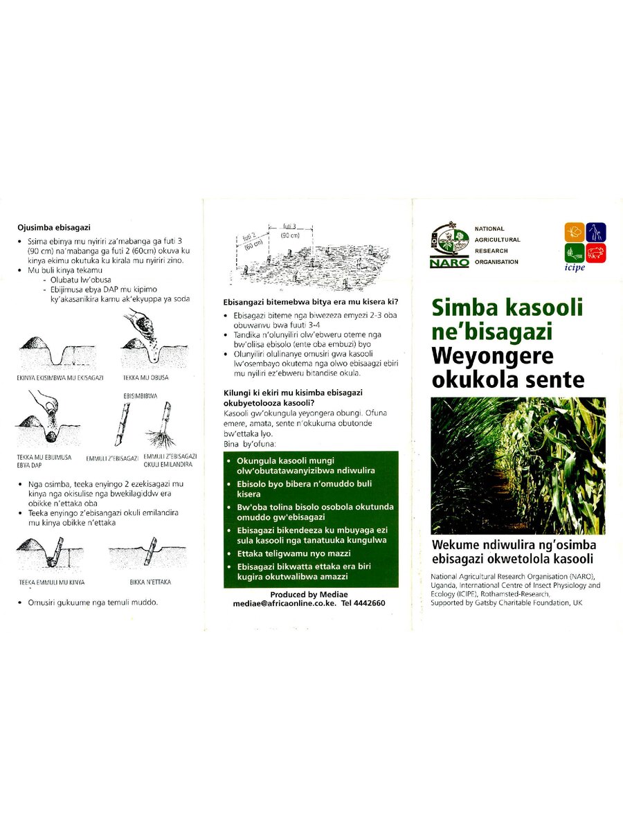 First page of Simba Kasooli Ne'bisagazi Weyongere Okukola Sente