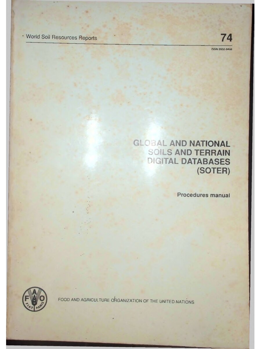 First page of Global and National Soils and Terrain Digital Databases