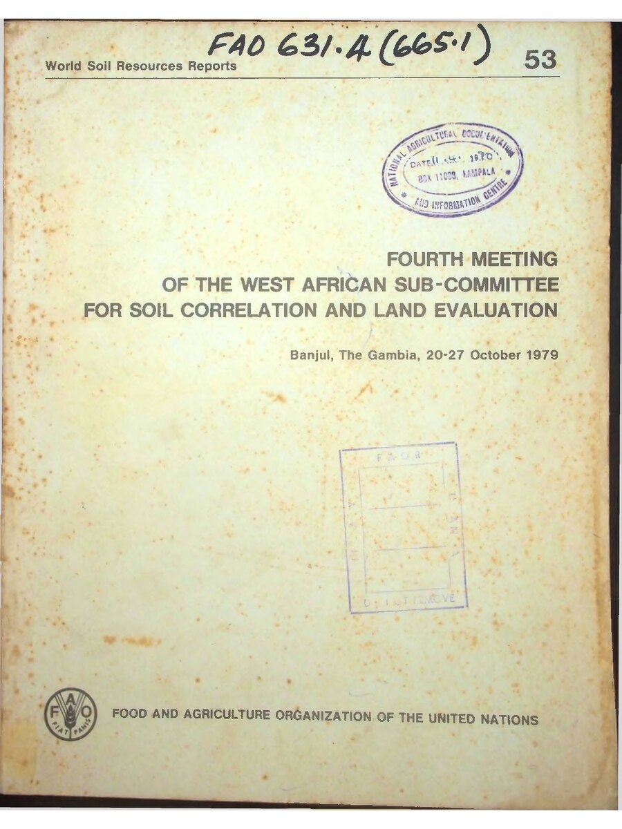 First page of Fourth Meeting of the West African Sub-committee for Soil Correlation and Land Evaluation