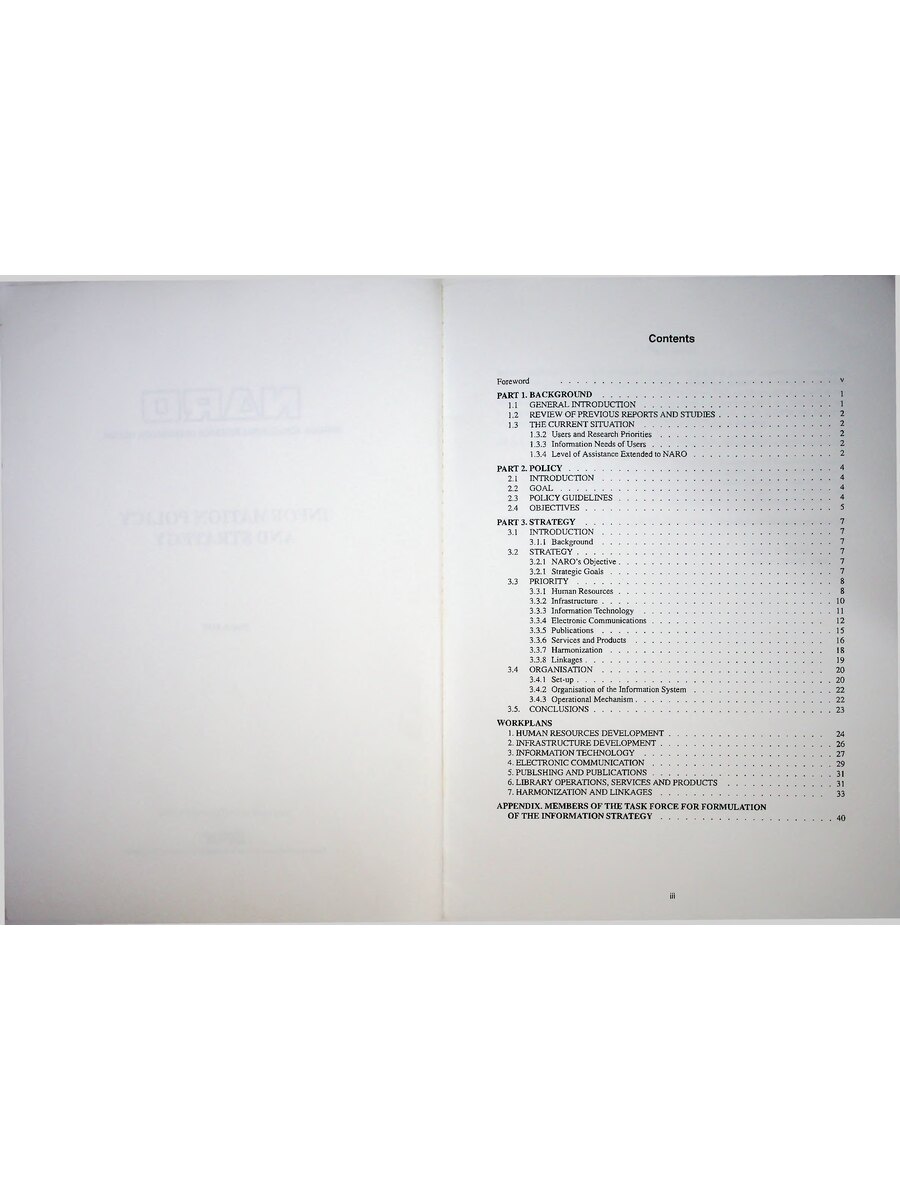 First page of Information Policy and Strategy