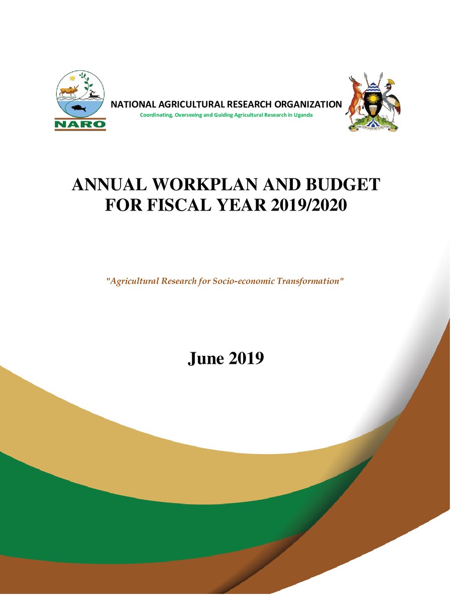 First page of Annual WorkPlan and Budget  For Fiscal Year 2019-2020