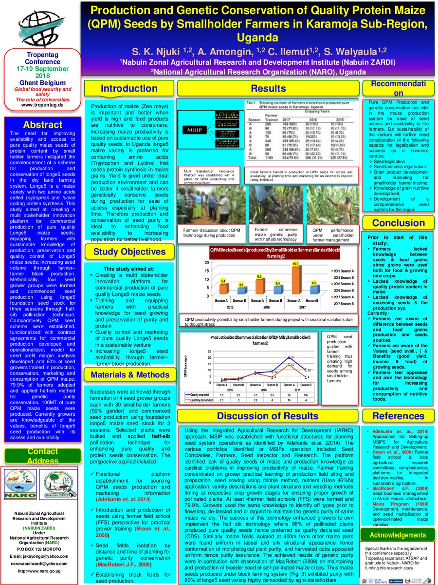 First page of Production and Genetic Conservation of Quality Protein Maize  (QPM) Seeds by Smallholder Farmers in Karamoja Sub-Region, Uganda
