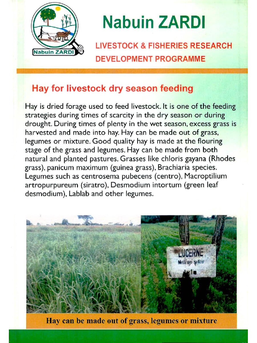 First page of Livestock & Fisheries Research Development Programme
