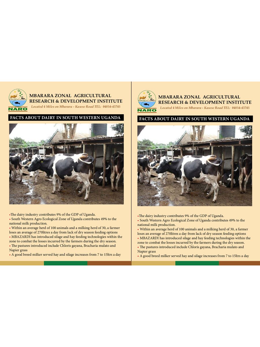 First page of Facts about Dairy in South Western Uganda