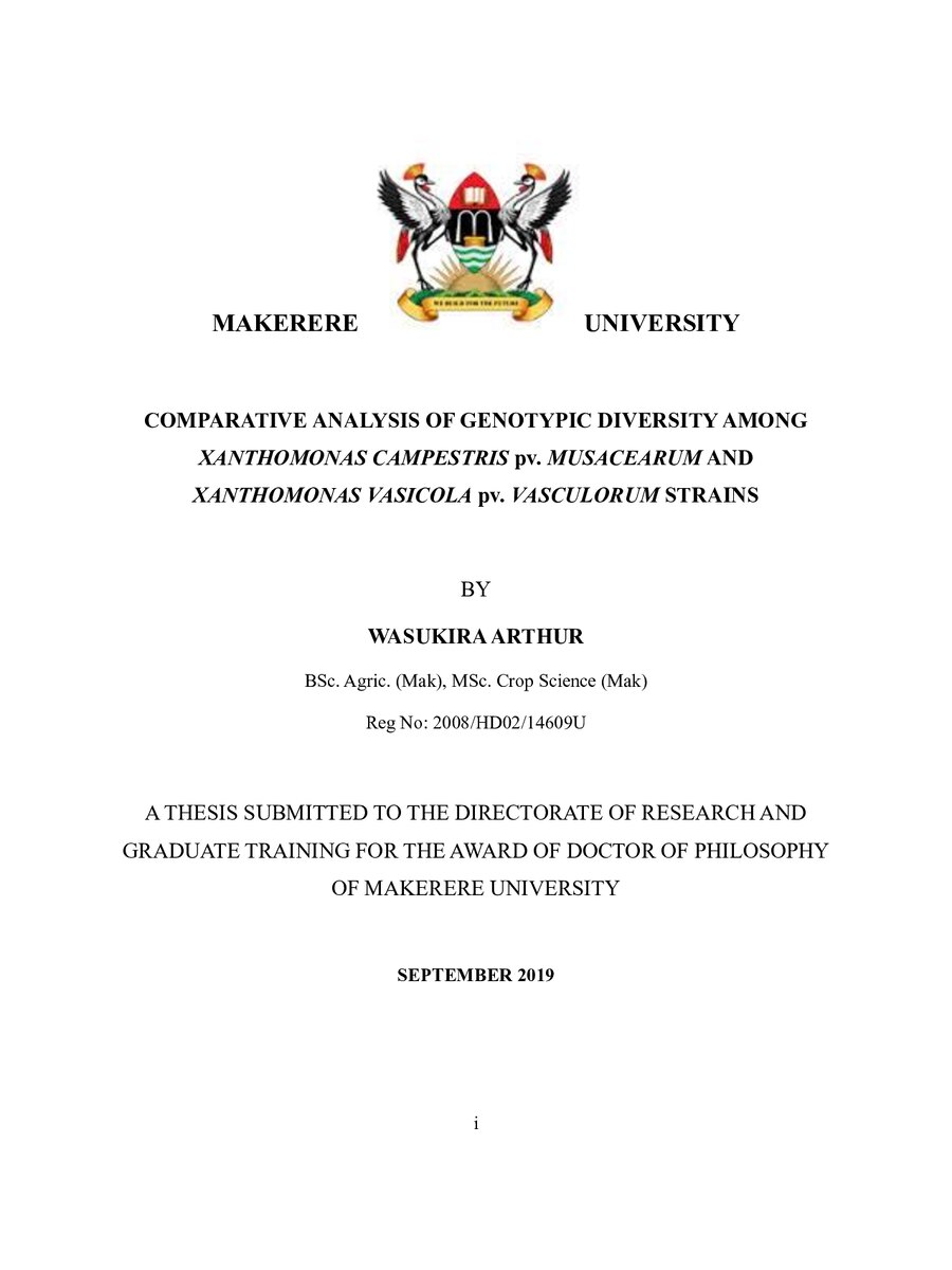 First page of Comparative Analysis of Genotypic Diversity Among XANTHOMONAS CAMPESTRIS pv. MUSACEARUM & XANTHOMONAS VASICOLA pv. VASCULORUM STRAINS