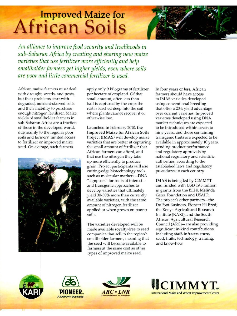 First page of Improved Maize for African Soils