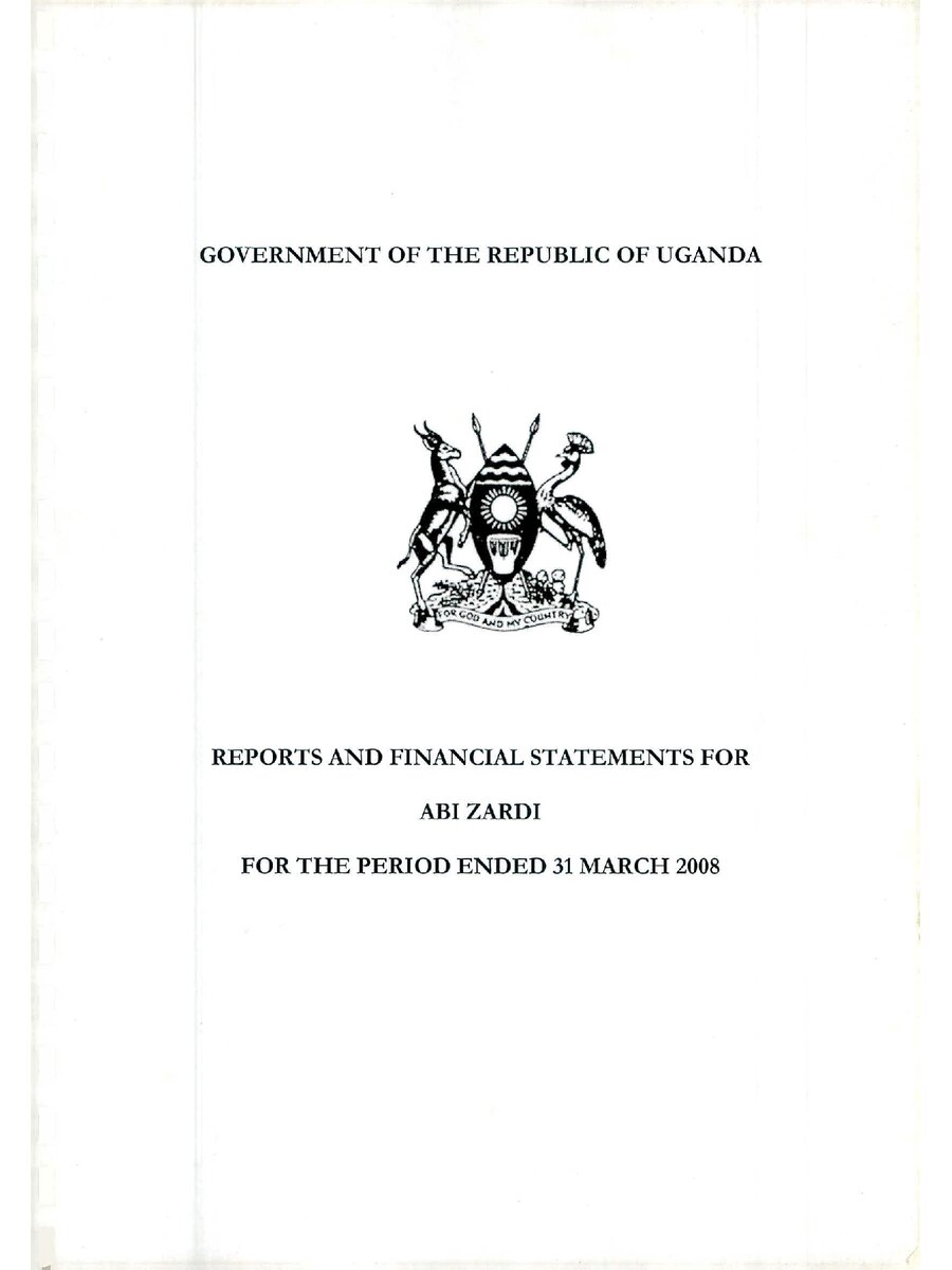 First page of Reports and Financial Statements for  ABIZARDI