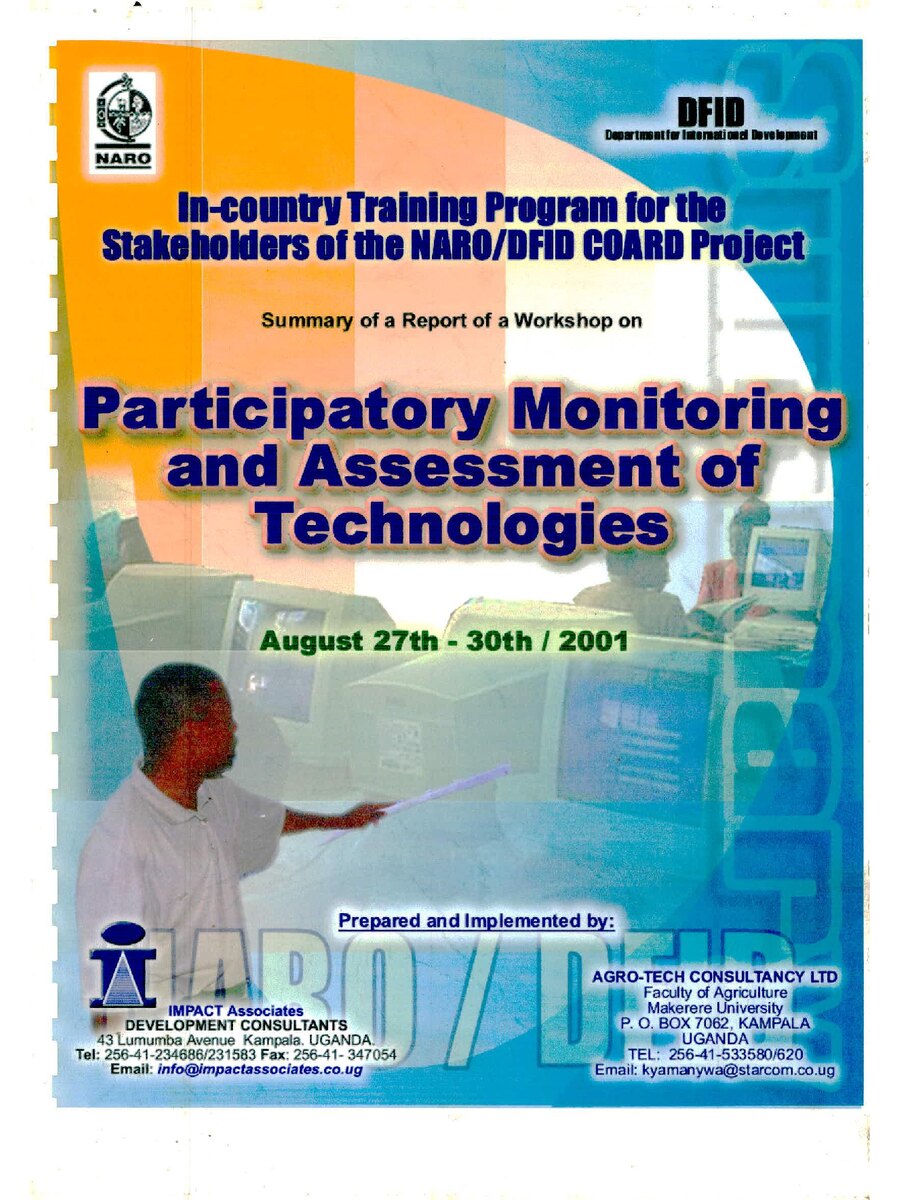 First page of Participatory Monitoring  and Assessment of Technologies