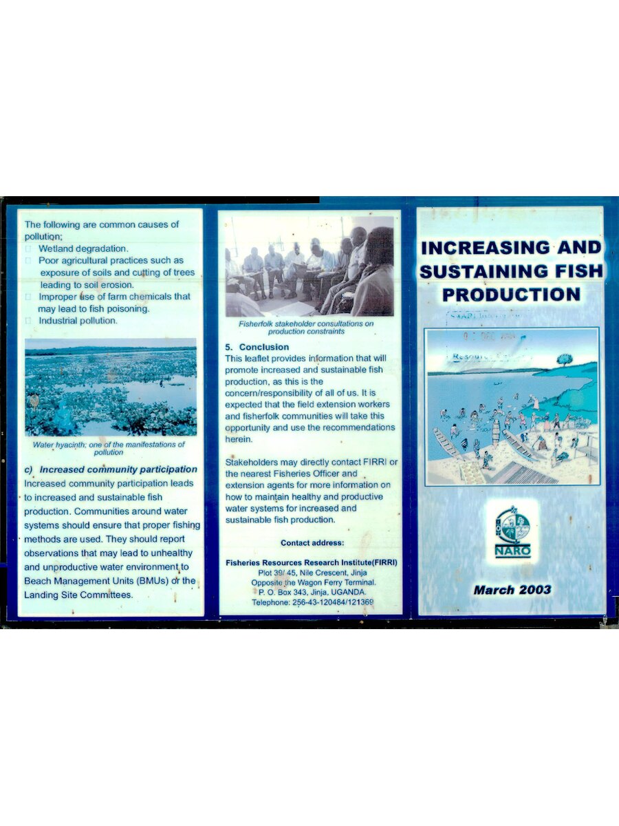 First page of Increasing and Sustaining Fish Production