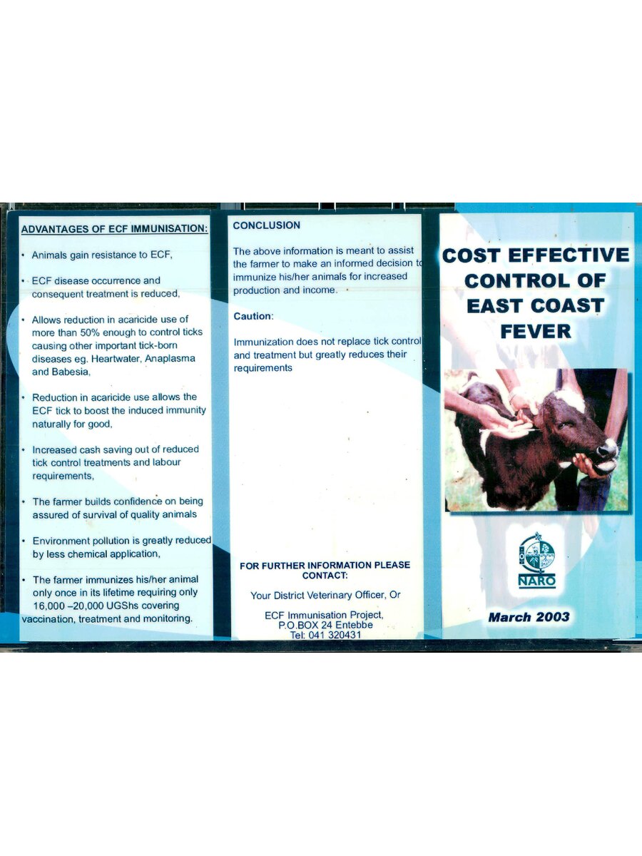 First page of Cost Effective Control of East Coast Fever