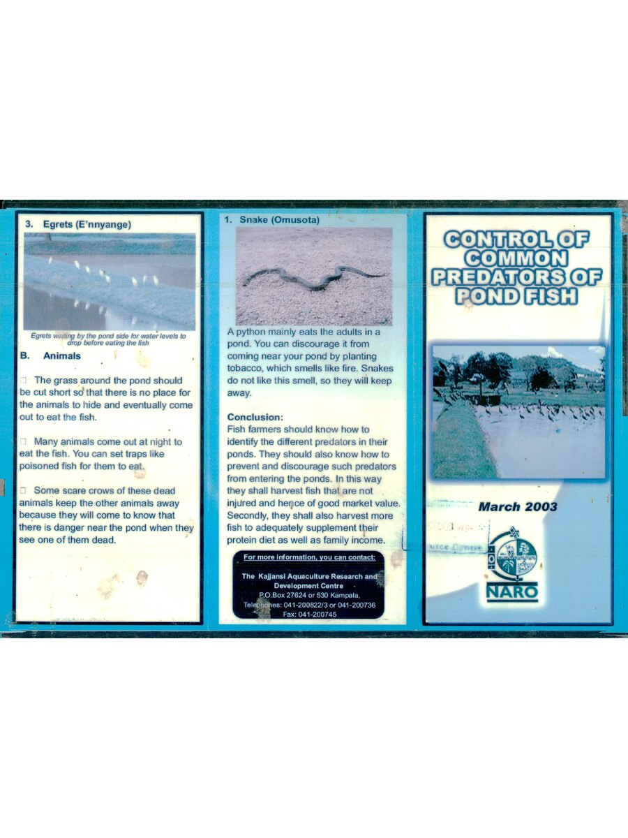 First page of Control of Common Predators of Pond Fish