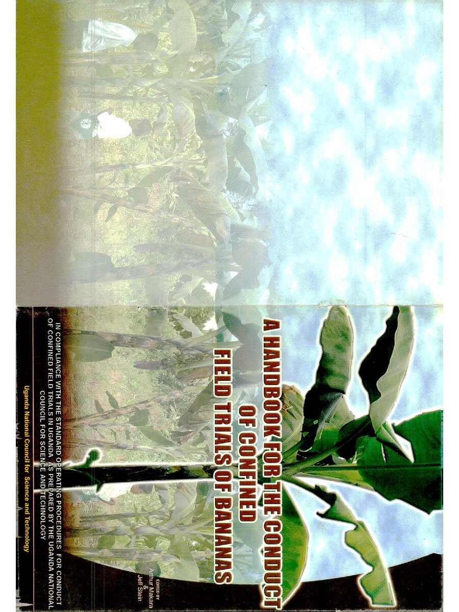 First page of A Handbook for the Conduct of Confined Field Trials of Bananas