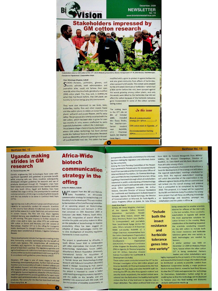 First page of Stakeholders Impressed by GM Cotton Research