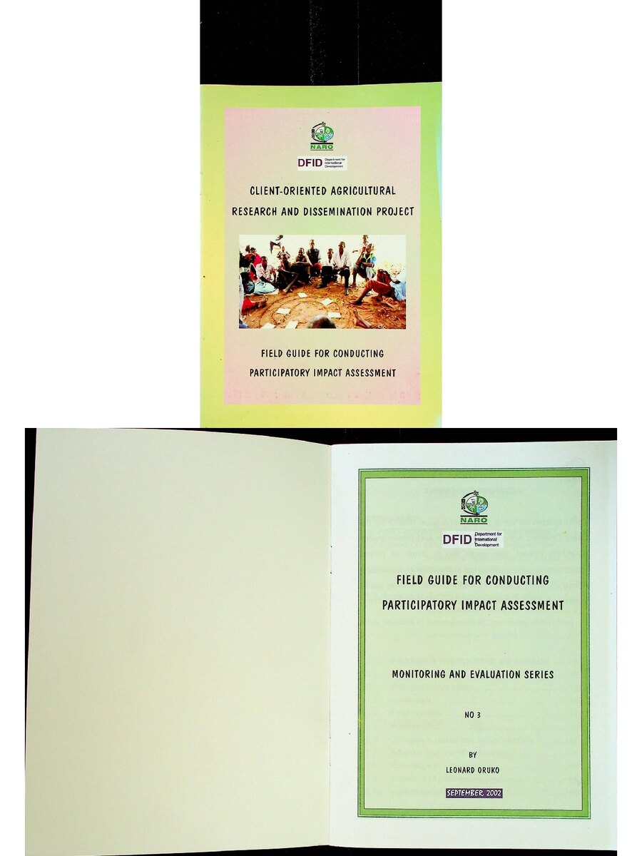 First page of Client-Oriented Agricultural Research and Dissemination Project: Field Guide for Conducting Participatory Impact Assessment